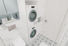 Дизайн-проект санузел с голубым акцентом от дизайнера Ладиной Виолетты